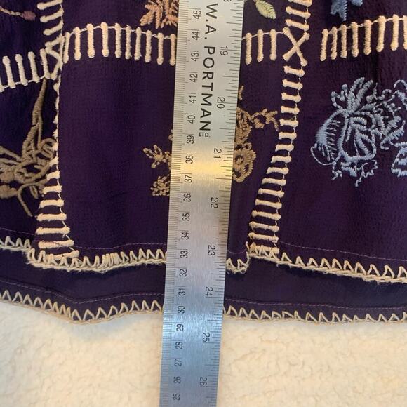 Johnny Was Mabel Blouse Boho Chic Embroidered XS Luxury Purple Cottage - Picture 6 of 6